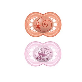 Chupetes MAM, chupete para bebé de más de 6 meses, el mejor chupete para bebés amamantados, colección de diseño perla, chica, 2 unidades