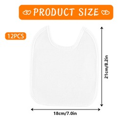 ALAHUGYEF Baby Bibs for Painting, Pack of 12 Baby Bibs White for Painting, Cotton Waterproof White Bibs Painting, Gift for Baby Shower Party, for Girls/Boys, White