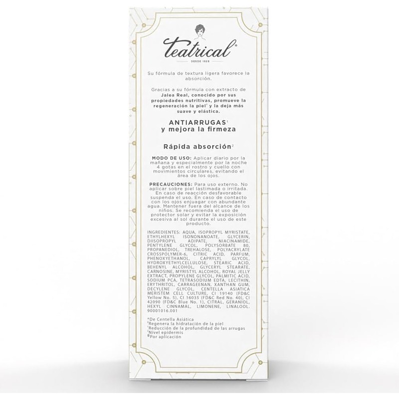 TEATRICAL Sérum Facial, Con células madre y jalea real para