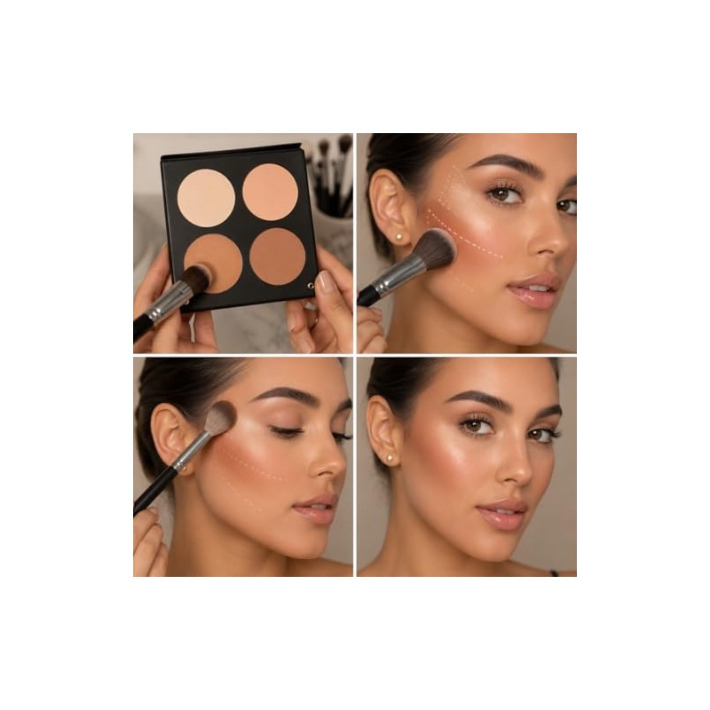 BL3DN Natural Sculpt Paleta Rubor 3D Tonos Naturales para Contorno
