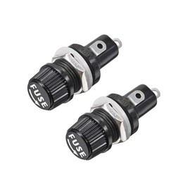 Sourcing Map Fuse Holder Screw Cap 5 x 20 mm AC 125 V / 15 A 250 V / 10 A, Black, Plastic and Metal Pack of 2