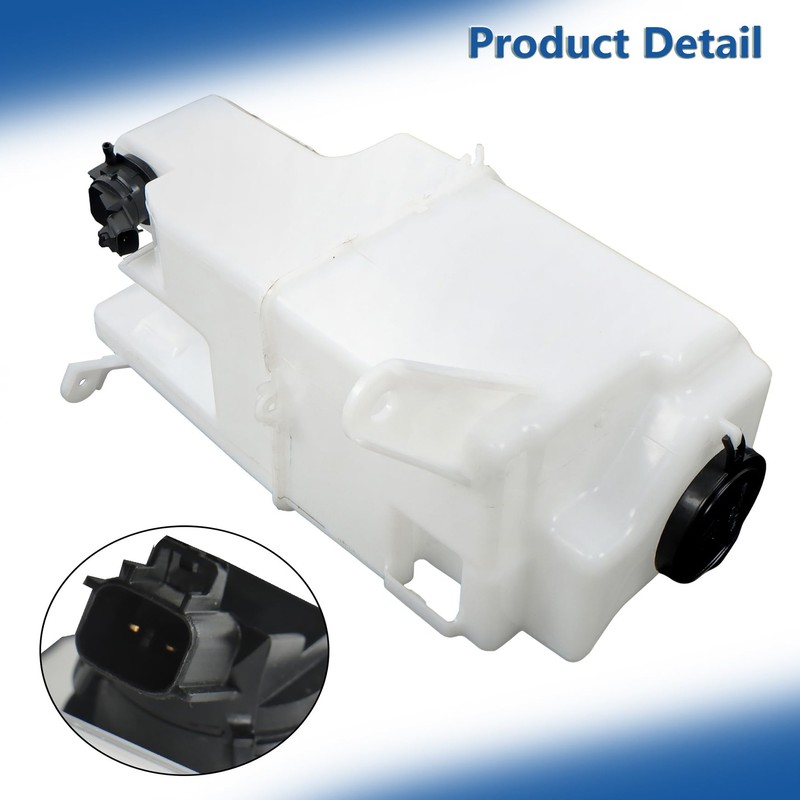 Windshield Washer Fluid Reservoir White with Pump and Sensor Hole
