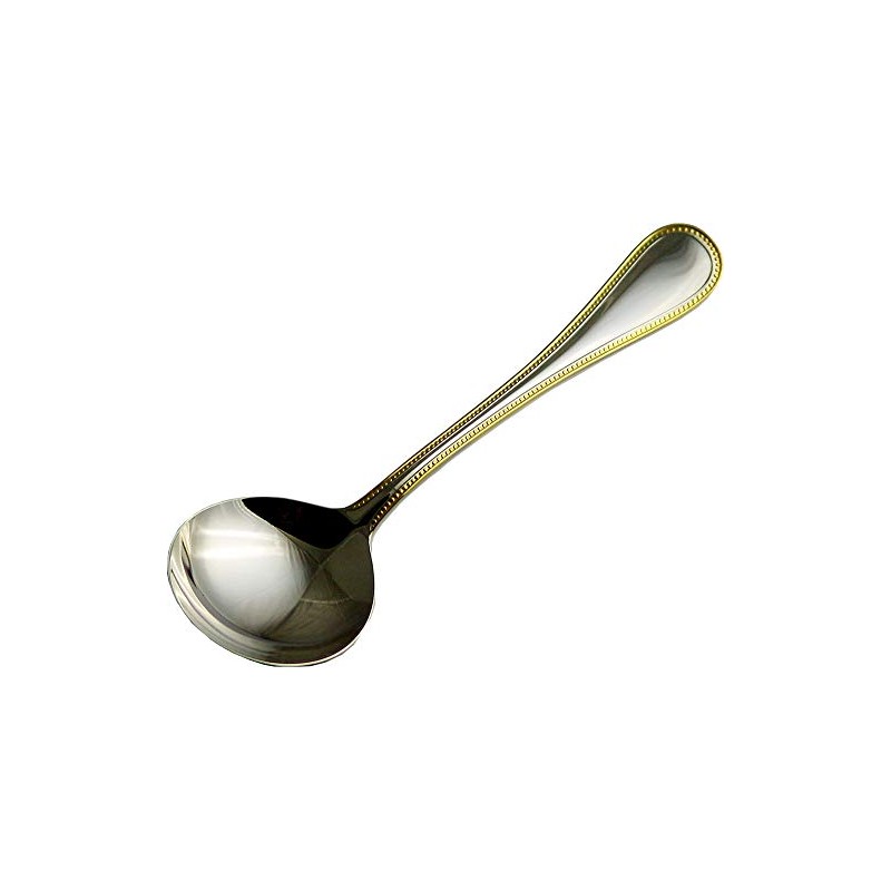 Lucky Wood 0-18413-030 Spoon, French Accent, Gold Color, Bouillon Spoon