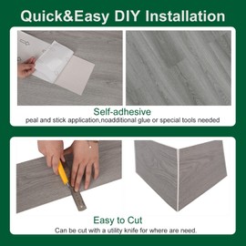 EC Flooring 36pcs Peel and Stick Flooring, 6" x 36", Realistic Wood Grain Design, Easy DIY Installation, Waterproof and Durable, Perfect for Kitchen, Living Room, Bedroom, Bathroom Renovation.