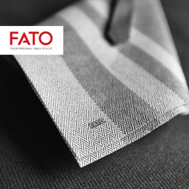 Fato - Trockene Papierservietten, Airlaid, Textileffekt, Packung mit 50 Servietten, Größe 40x40 gefaltet in 4, Schwarzes Tweed-Muster