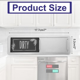 PATIKIL Dishwasher Magnet Clean Dirty Sign, 7x2 Inch Clean & Dirty Dishwasher Indicator Slider Silver Acrylic Magnet Sign Laundry Kitchen Gadget, Grey & White