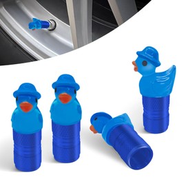 OYIXIO 4 Pack Duck Valve Stem Caps, Cute Metal Rubber Sealed Tire Air Valve Stem Covers, Interesting Car Tire Decoration. Universal Fit for Cars, SUVs, Bicycle, Trucks, Motorcycles.(Blue)