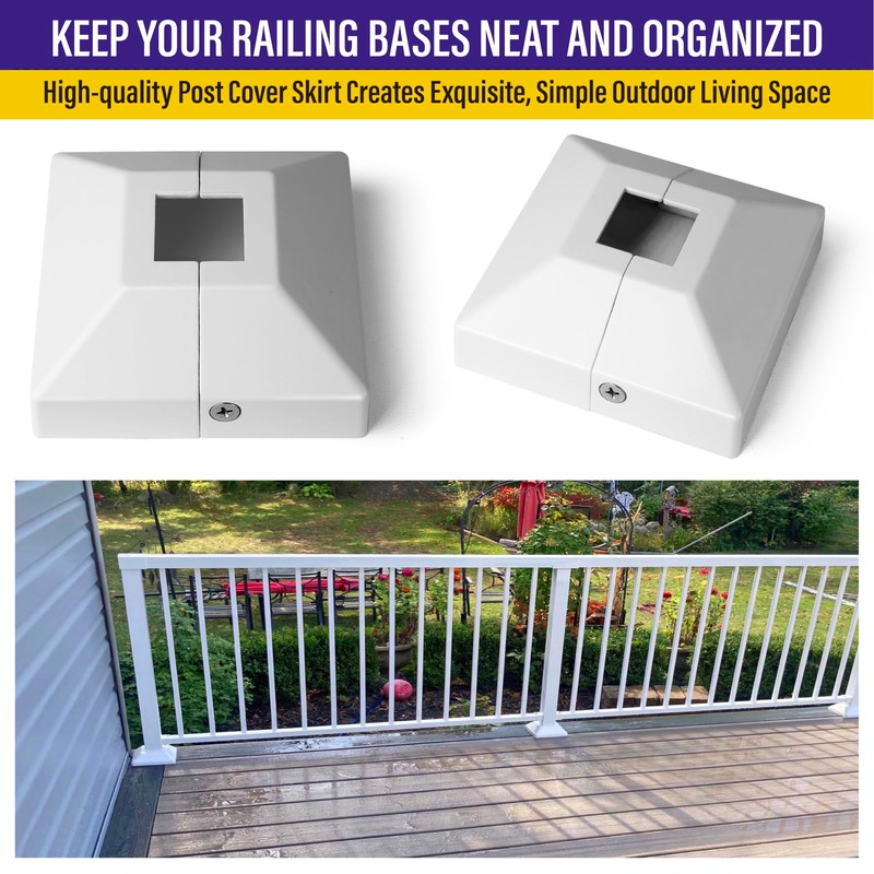 Hulave Split Post Cover, Fits 1"x1"/3.5"x3.5" Base, for Indoor/Outdoor Iron