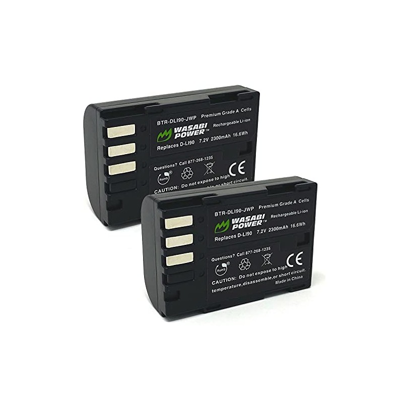 Wasabi Power Battery (2-Pack) for Pentax D-LI90 and Pentax 645D