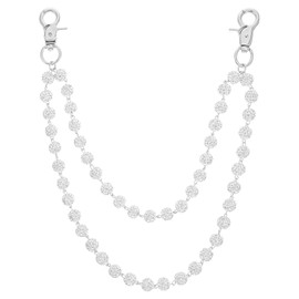 Ceramic Bead Waist Chain, Wallet Chain Layered Pants Bohemian Pants Chains for Men Women Punk Jeans KeyChain Accessories Exquisite Rhinestone Pearl