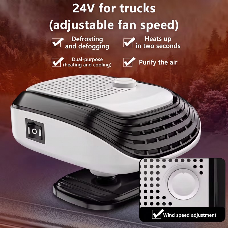 12V/24V Car Heater Fan for Winter Driving – Adjustable Wind