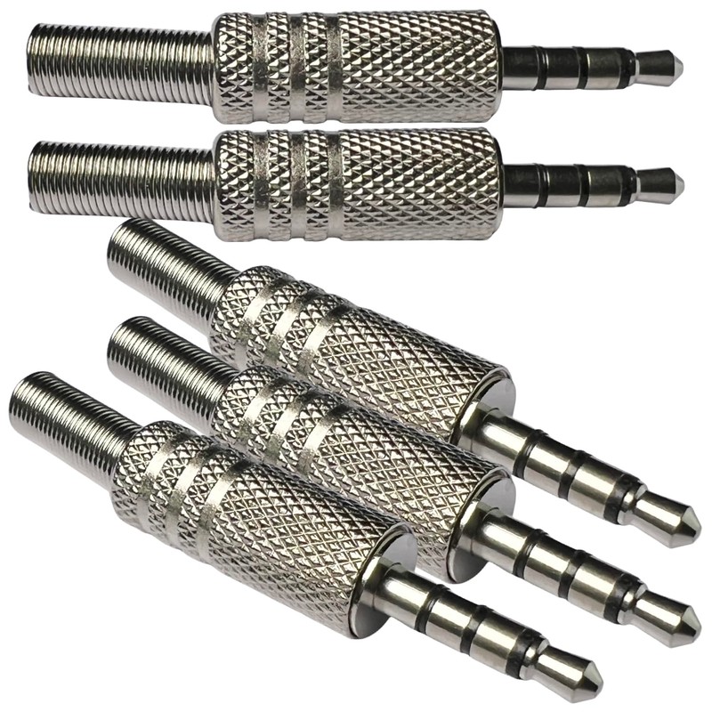 CESS 3.5mm 4-Pole TRRS Male Construction Plug Repair Headphone Jack