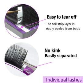 NAGARAKU NAGARAKU Eyelash Extensions 0.10 mm C curl 16mm Premium Individual Classic Lashes Soft Natural Matte Black 16 rows Professional Beauty Salon Supplies