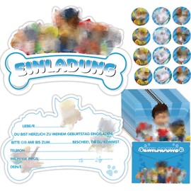 Dekewe Pack of 12 Invitation Cards Children's Birthday Girls Boys, Themed Party Birthday Invitation Cards, Children's Birthday Invitation Cards for Celebrations or Birthday Parties