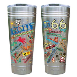 Catstudio Route 66 Thermal Tumbler | Triple Wall Insulation With Non Slip Bottom | Great Travel Cup for Water, Coffee, Tea, or Smoothies