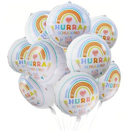 Pack of 10 Foil Balloons Decoration, Hurra School Child Balloons Decoration for Girls and Boys