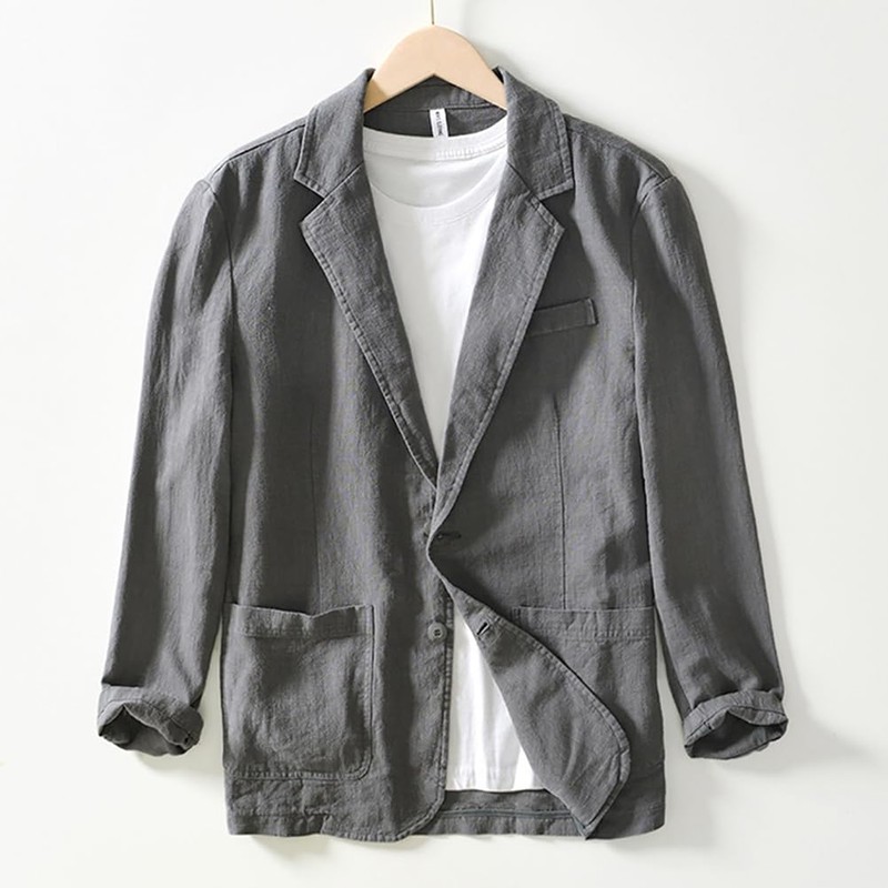 ZANBANG SSR258 Linen Jacket, Tailored Jacket, Men's, Cotton, Summer Jacket,