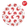 Beistle Crab Paper Plates, 9″ White Plates with Red Crab