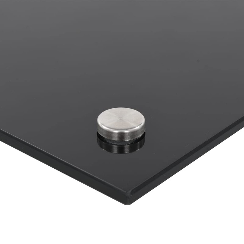 vidaXL Black Kitchen Backsplash Tempered Glass 27.6"x23.6" - Scratch Resistant
