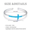 EErMamo Belief Cross Bracelet 925 Sterling Silver Simple Cross Bangle