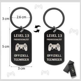 MEJOSER 13th 18th Birthday Boy Girl Gift Keychain 18th Birthday Boy 13 Years Boy Girl Funny Cool Gifts with Box Gift for 13 18 Birthday for Son Daughter Brother, 13