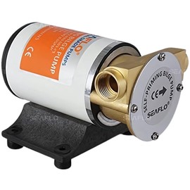 SEAFLO Self-Priming Impeller Bilge Pump - 12V DC, 8 GPM, 1/2-Inch FNPT Ports, Marine-Grade Bronze Head, Thermally Protected, Reversible Flow, Quiet Efficient Motor for Bilge Water Drainage