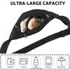 Leogony Fanny Pack for Women Men, Adjustable Black Bum Bag