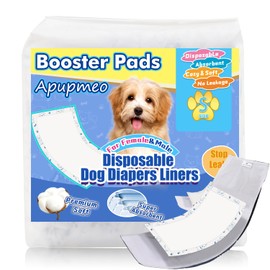 Apupmeo Disposable Dog Diaper Liners - 20PCS Dog Booster Pads for Male Female Dogs - Doggie Diaper Insert Pads for Pet Belly Bands Wraps Period Pants Covers (S,20)