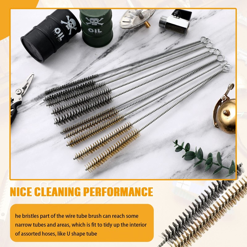 20 Pcs Wire Tube Brushes Bulk for Cleaning Pipe Tube