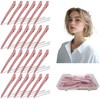 24 Pcs Large Metal Alligator Hair Clips for Curls, Pink