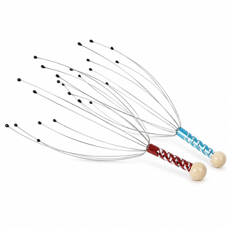 Manual Scalp Massager for Relaxation – Flexible Stainless Steel Prongs