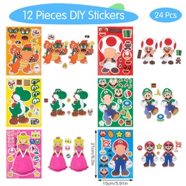 Luchild 28Pcs Party Bag Fillers Kids Blue Make a Face DIY Dog Stickers Slap Bands for Happy Birthday Party Supplies Favors Bags Toy Gift for Pinata Fillers Lucky Dip Prizes Boys Girls