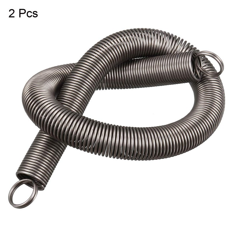 sourcingmap 1.2mmx14mmx300mm Manganese Steel Extension Tension Springs Black 2pcs