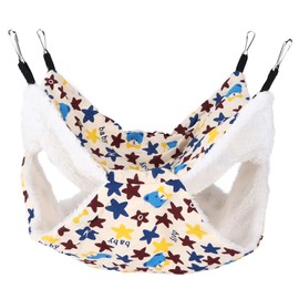 Natudeco Small Pet Hammock Animal Plush Hammock Pet Hanging Warm Bed Hamsters Hanging Bunkbed Guinea Pig Hideout Hammock for Play Sleep(S)