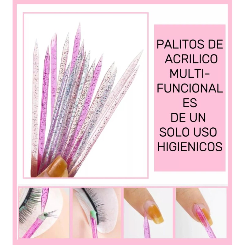 Noved 600 Piezas Palitos De Naranjo Glitter Para Uñas Cutículas