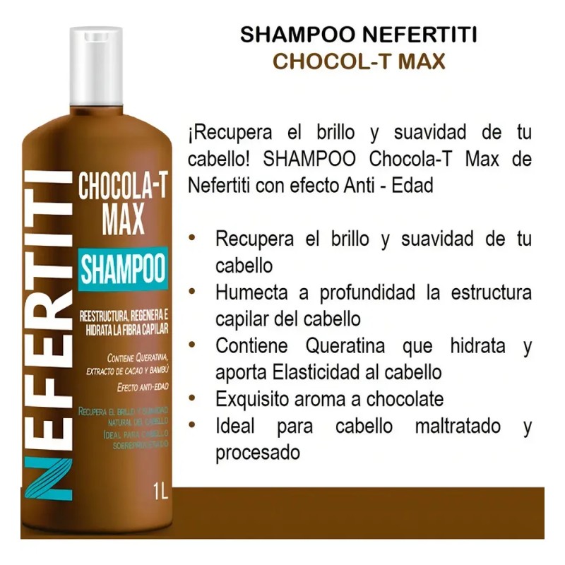Nefertiti Shampoo P/cabello Maltratado Chocola-t Max 1l