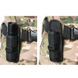 Torch Holder, Black Flashlight Holster, for Outdoor Hiking Daily Maintenance Lights Field Work Climbing