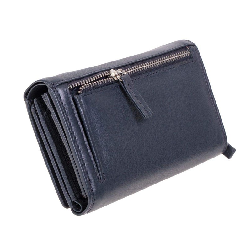 MIKA 42166 Women's Genuine Leather Wallet in Landscape Format with