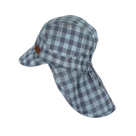 Sterntaler - Boys Kids Peaked Cap SPF UV Protection 15 Summer Hat Peaked Cap with Neck Protection "Striped" Navy Blue White - 1622011, Blue (Marine 300)