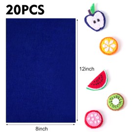 NACHLYNN 20Pcs Navy Blue Felt Fabric Sheets 8 x 12 Inches Felt Squares Assorted Color Nonwoven Felt for Crafts DIY Sewing Patchwork Decoration