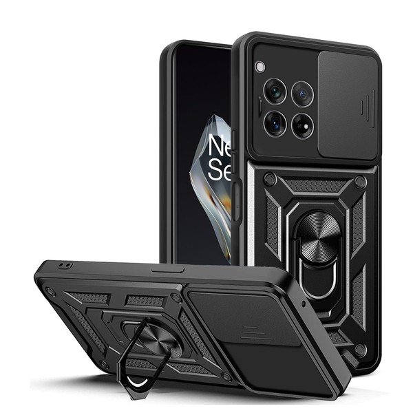 GEJEFA Case for OnePlus 12, Ring Kickstand Military Grade TPU&PC