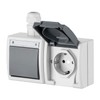 asvendo Elektro Surface-Mounted Series/Sockets/Switches/Button/Blind Button/Bell Button/Light Grey/IP65/Waterproof, Suitable for Wet