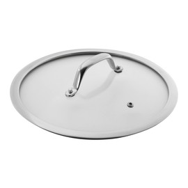 Glass Lid wide rim stainless steel handle 24cm