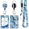 JKDHJK ID Card Holder with Strap, Card Holder with Rotating