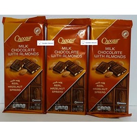 Choceur Austria Milk Chocolate with Almonds Bars 5.29oz 150g (Three Bags)