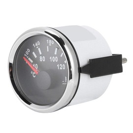 Vdo Water Temperature Gauge - Water Temp Gauge Temperature Meter,52mm/2in Marine Engine Water Temperature Gauge 40-120 ℃ Temp Meter Replacement for Boat RV(Black Dial Silver Cover)