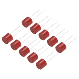 sourcing map 15Pcs Cylindrical DIP Mounted Miniature Round Slow Blow Micro Fuse for Electronic Parts PCB LCD Repair, T-1.6A 1.6A 250V, Red