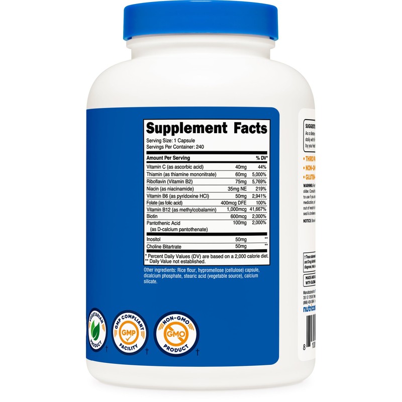 Nutricost Nutricost Vitamin B Complex 462mg, 240 Capsules - with