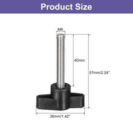 uxcell 2Pcs Clamping Screw Knob, M6 x 40mm Metric 304 Stainless Steel T Shaped Thumb Screws Handle for Quick Remove Hand Tightening Knob Replacement