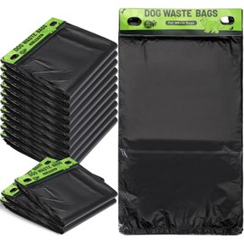 Ireer 1000 Pcs Header Bag Bulk Dog Pet Waste Bags Bulk Poop LeakProof Dog Bags Easy Single Pull Bags for Poop Dog Waste Station Fit Hang Hole Dispenser Pet Waste Bag for Home Outdoor (Black)